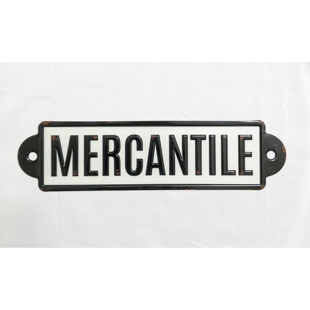 MERCANTILE General Store Vintage Style Enamel Sign Farmhouse Home Wall Decor NEW